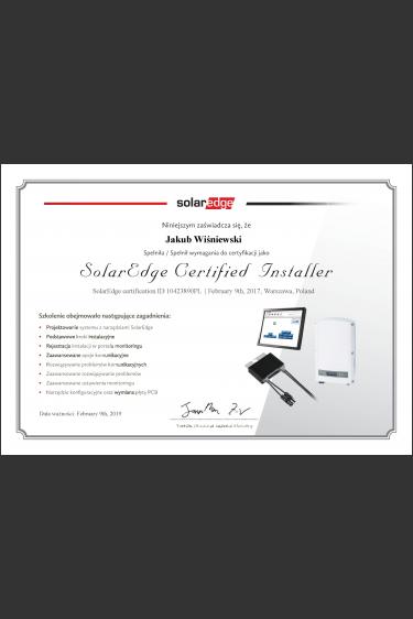 Certyfikowany Instalator SolarEdge